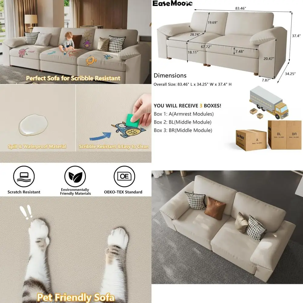 Большой угловой диван с глубоким сиденьем, удобный двухместный диван, износостойкая искусственная кожа, идеально подходит для небольших гостиных.
Большой угловой диван с глубоким сиденьем, удобный двухместный диван, износостойкая искусственная кожа, идеально подходит для небольших гостиных.