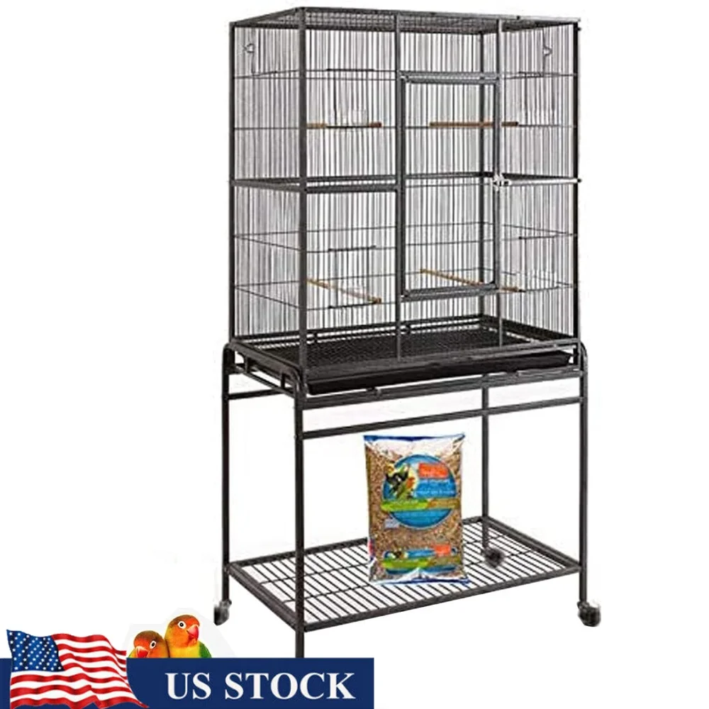 Extra Large Wrought Iron Metal Bird Flight Breeder Cage with Removable Rolling Stand Side Nest Doors Parakeets Canaries Finches
Extra Large Wrought Iron Metal Bird Flight Breeder Cage with Removable Rolling Stand Side Nest Doors Parakeets Canaries Finches