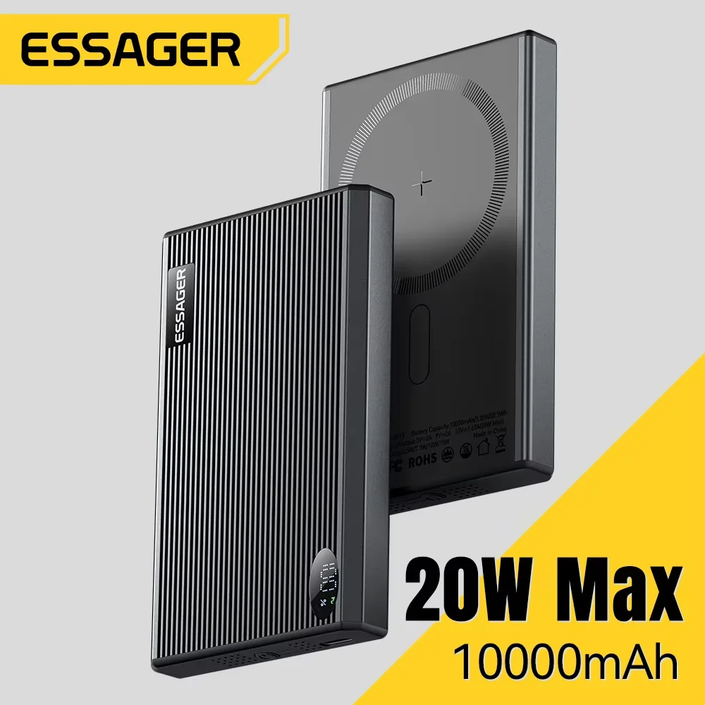 Essager Thin Wireless Power Bank Magnetic 20W 10000mAh Portable Fast Charging External Battery for Magsafe For iPhone16 15 14 13
Essager Thin Wireless Power Bank Magnetic 20W 10000mAh Portable Fast Charging External Battery for Magsafe For iPhone16 15 14 13