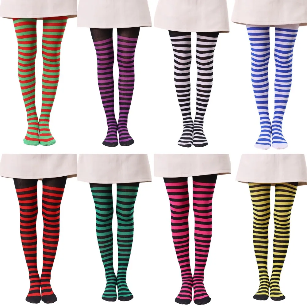 Goth Style Punk Women Striped Pantyhose Rainbow Long Tights Halloween Christmas High Waist Cosplay Stocking Elastic Slim Legging
Goth Style Punk Women Striped Pantyhose Rainbow Long Tights Halloween Christmas High Waist Cosplay Stocking Elastic Slim Legging