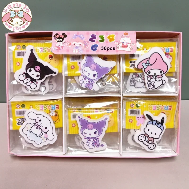36 шт. ластик Sanrio, новый ластик Kuromi My Melody Cinnamoroll, мультяшный ластик, приз ученикам, канцелярские товары, рекламные подарки
36 шт. ластик Sanrio, новый ластик Kuromi My Melody Cinnamoroll, мультяшный ластик, приз ученикам, канцелярские товары, рекламные подарки