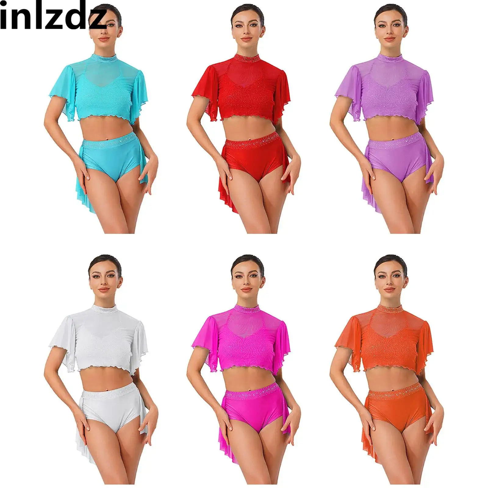 Women's Lyrical Dance Figure Skating Costume Backless Camisole Crop Tops+Skirt Shorts Dancewear Sets for Dance Class Performance
Women's Lyrical Dance Figure Skating Costume Backless Camisole Crop Tops+Skirt Shorts Dancewear Sets for Dance Class Performance