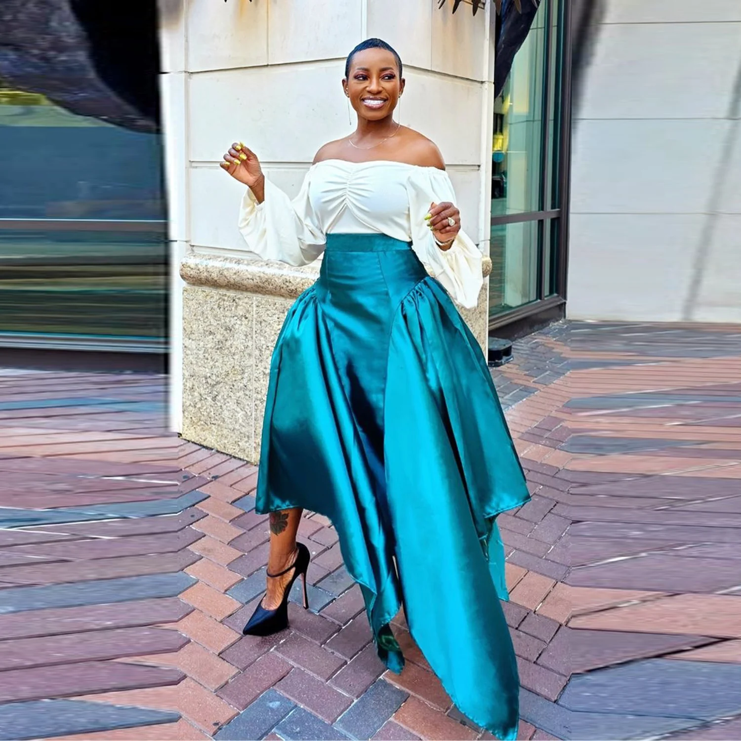 Elegant Blue High Low Women Skirts A Line High Street Office Lady Maxi Skirt Without Top Female Satin Women Saias
Elegant Blue High Low Women Skirts A Line High Street Office Lady Maxi Skirt Without Top Female Satin Women Saias