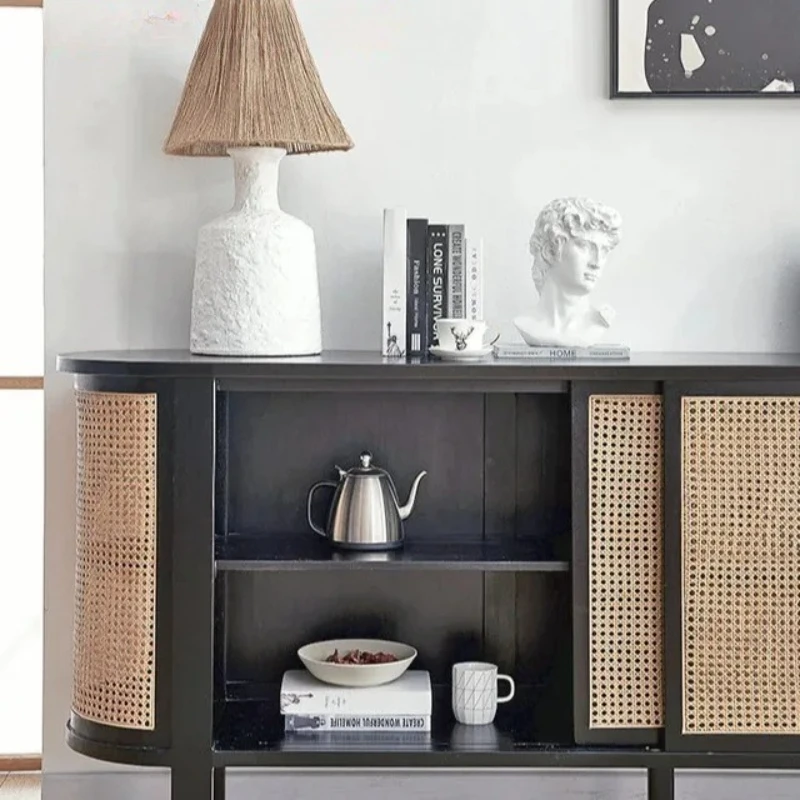 Edge solid wood black meal preparation medieval homestay home rattan log tea retro entrance cabinet
Edge solid wood black meal preparation medieval homestay home rattan log tea retro entrance cabinet