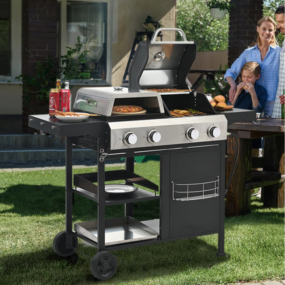 2+2 Multi-function Burner Gas Grill and Griddle Combo with Cover for Outdoor Cooking Camping Tailgating BBQ FRYING PIZZA
2+2 Multi-function Burner Gas Grill and Griddle Combo with Cover for Outdoor Cooking Camping Tailgating BBQ FRYING PIZZA