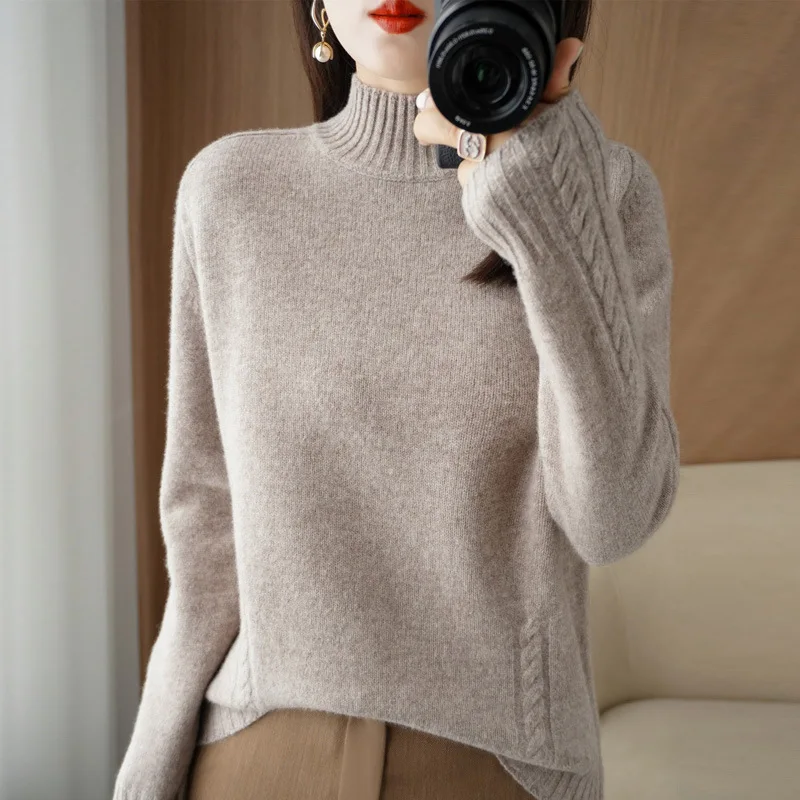 Autumn Winter Women Sweater Thick Warm Bottoming Shirts Mock Neck Basic Knitwear Long Sleeve Pullovers Korean Fashion Jumper
Autumn Winter Women Sweater Thick Warm Bottoming Shirts Mock Neck Basic Knitwear Long Sleeve Pullovers Korean Fashion Jumper