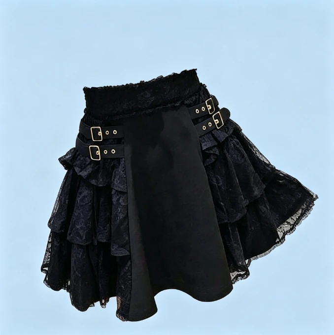 2026 New Arrival Sweet Cute Multi-layer Lace Ruffles Buckle Short Skirt Black Black High Waist Silmming Mini A- Line Skirts
2026 New Arrival Sweet Cute Multi-layer Lace Ruffles Buckle Short Skirt Black Black High Waist Silmming Mini A- Line Skirts
