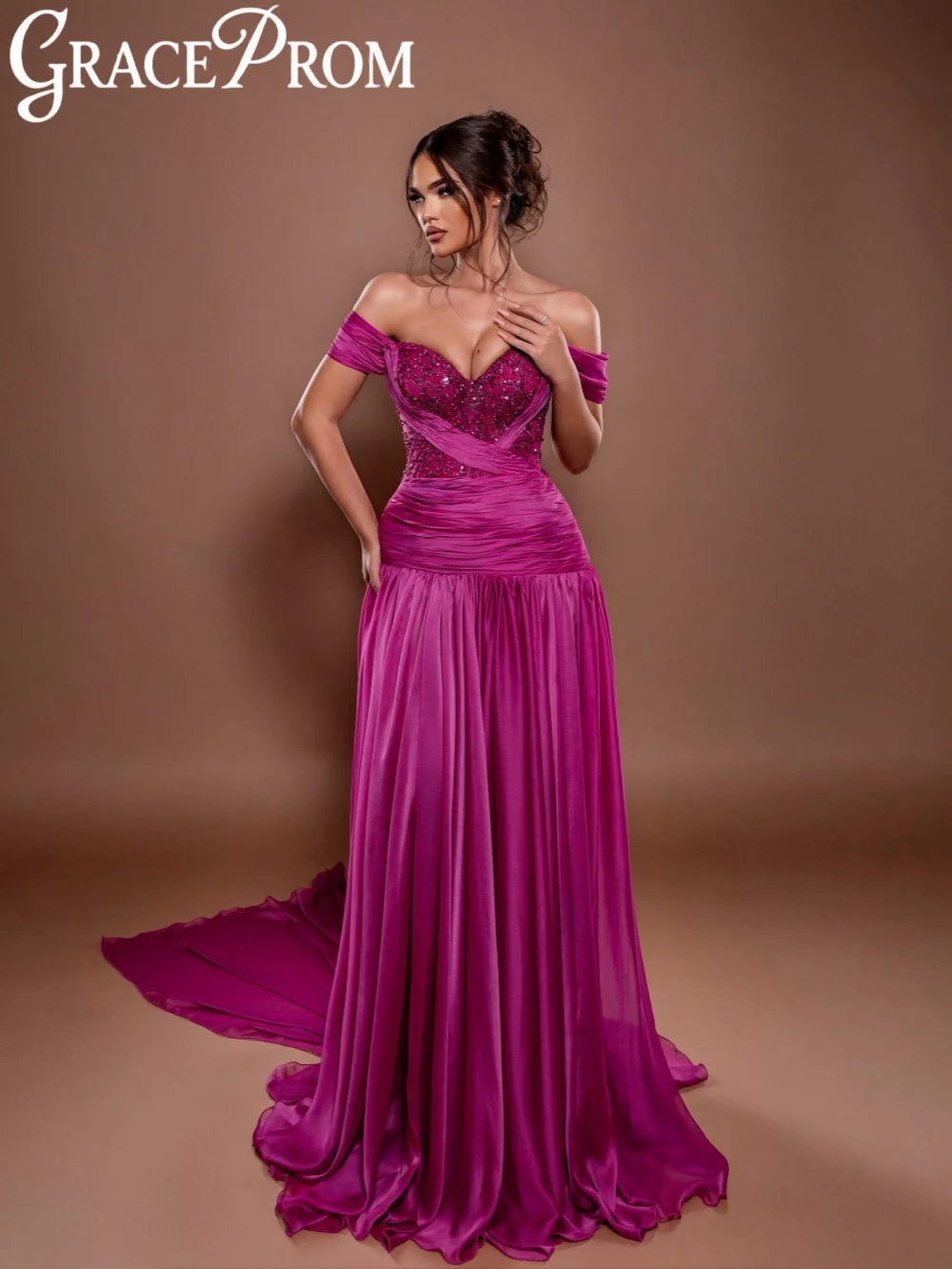 Shinny Beaded Off Shoulder Evening Dress Pleated Elegant A-line Long Wedding Party Gown Customized Stunning Banquet Dresses
Shinny Beaded Off Shoulder Evening Dress Pleated Elegant A-line Long Wedding Party Gown Customized Stunning Banquet Dresses
