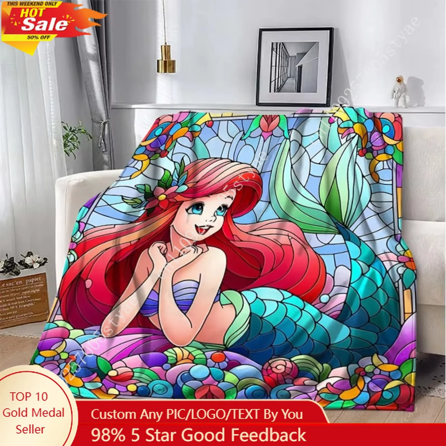 Mermaids Cartoon Flannel Blanket. Four Seasons Blanket.for Sofa, Beds, Living Room,Warming Travel Picnic Blankets Gifts
Mermaids Cartoon Flannel Blanket. Four Seasons Blanket.for Sofa, Beds, Living Room,Warming Travel Picnic Blankets Gifts