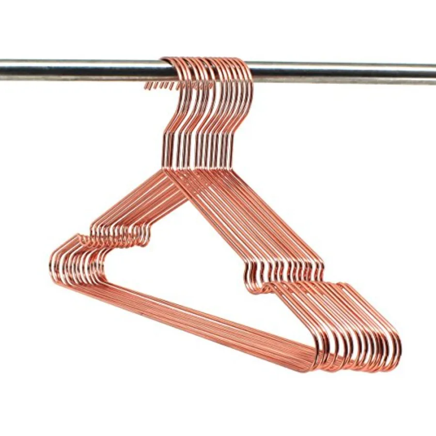 30Pack 13" Rose Copper Gold Shiny Metal Wire Top Clothes Hangers for Shirts Coat Storage and Display
30Pack 13" Rose Copper Gold Shiny Metal Wire Top Clothes Hangers for Shirts Coat Storage and Display