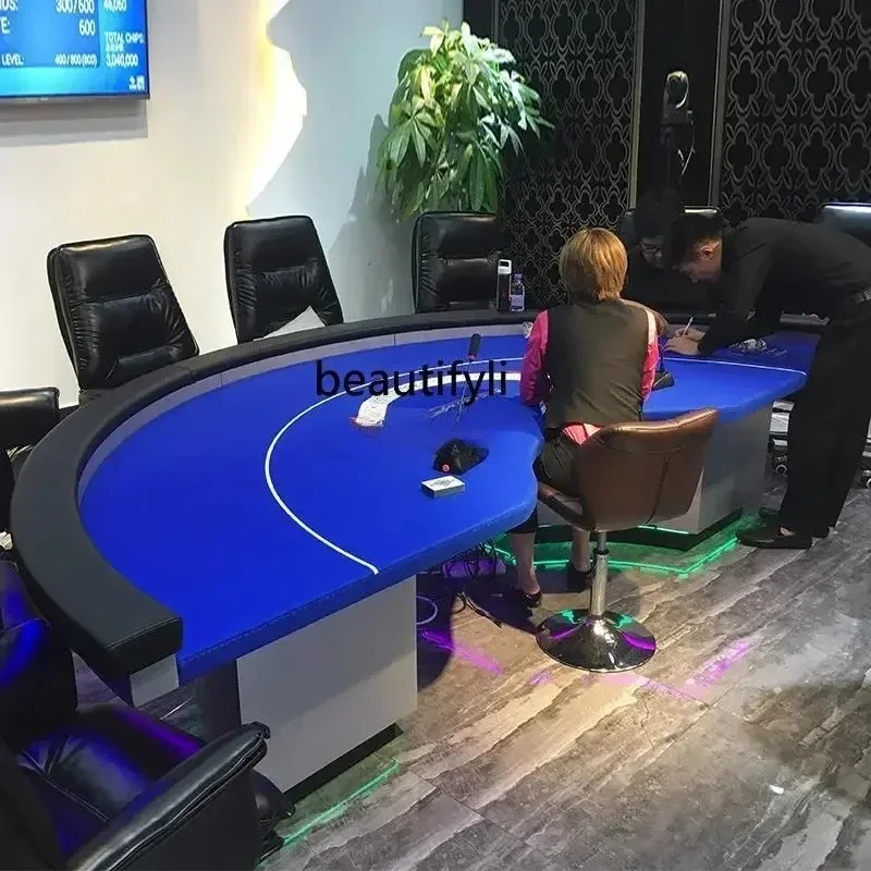 yj21 Texas Poker Table with Remote Control Atmosphere LED Light Color Changeable Poker Table Customizable Size
yj21 Texas Poker Table with Remote Control Atmosphere LED Light Color Changeable Poker Table Customizable Size