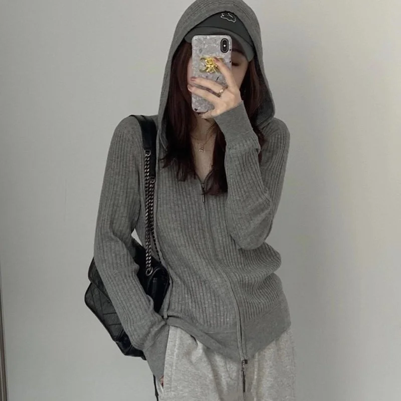 Autumn Winter Women's Cashmere Hoodie Knitted Cardigan Sweater Coat Small Size Base Shirt Stylish Top Korean Style Commute Wind
Autumn Winter Women's Cashmere Hoodie Knitted Cardigan Sweater Coat Small Size Base Shirt Stylish Top Korean Style Commute Wind