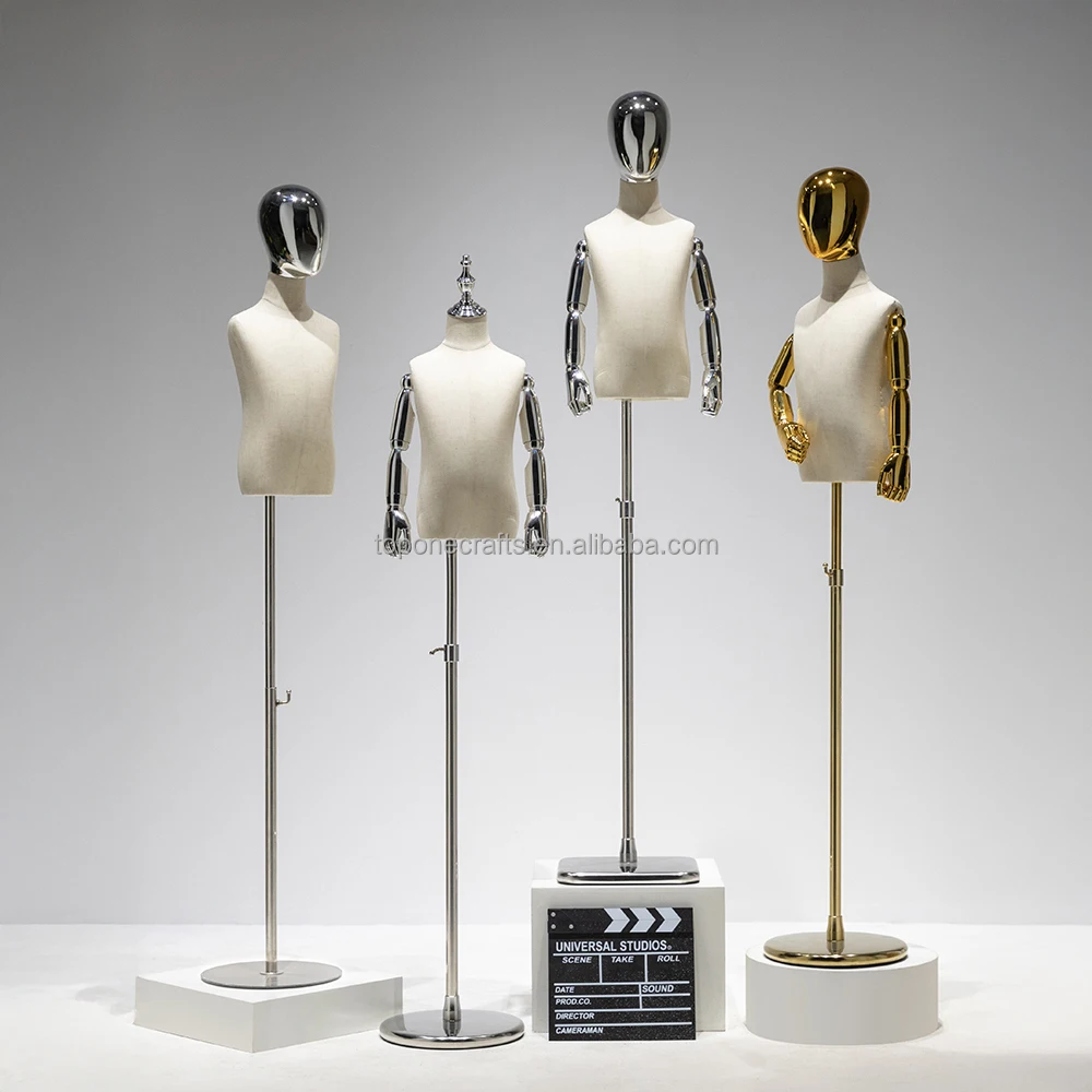 Boy Girl Upper-Body Models With Gold Silver Arm 2/4/6/8 Years Old White Linen Half Body Kids Mannequins for Clothing Display
Boy Girl Upper-Body Models With Gold Silver Arm 2/4/6/8 Years Old White Linen Half Body Kids Mannequins for Clothing Display