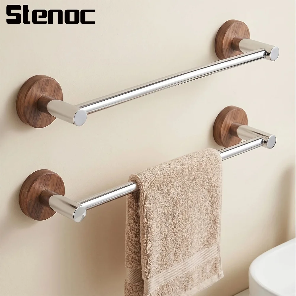 No Drilling Woodeen Base 304 Stainless Steel Wall Mounted Towel Holder Anti-Rust Single Bar Bathroom Towel Hanger Space Saving
No Drilling Woodeen Base 304 Stainless Steel Wall Mounted Towel Holder Anti-Rust Single Bar Bathroom Towel Hanger Space Saving