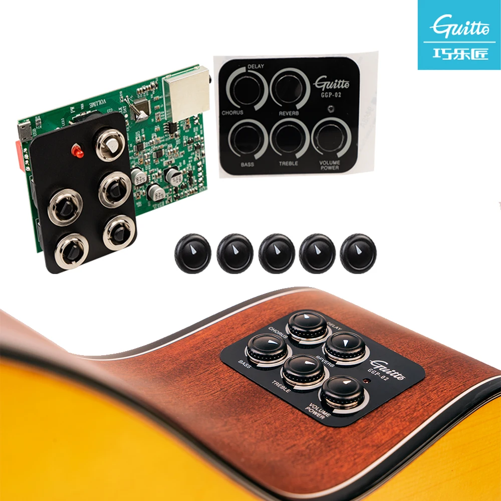 GUITTO GGP-02 Acoustic Guitar Pickup Reverb Delay Chorus Effect Pickups for 36-42 Inch Acoustic Guitar Preamp Piezo Pickup
GUITTO GGP-02 Acoustic Guitar Pickup Reverb Delay Chorus Effect Pickups for 36-42 Inch Acoustic Guitar Preamp Piezo Pickup