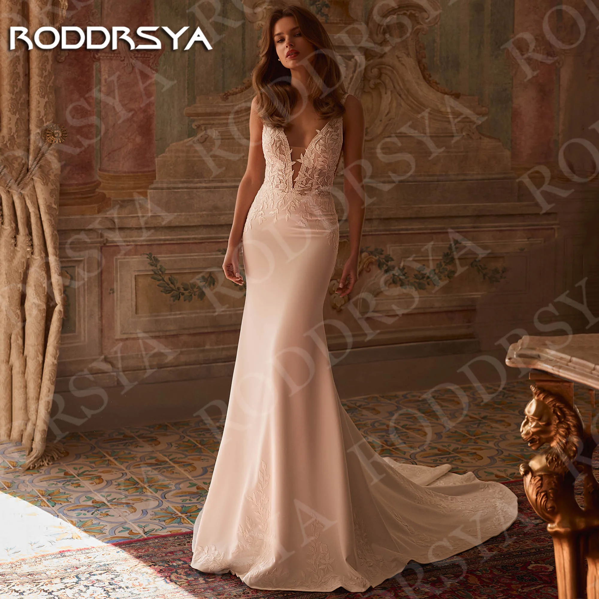 RODDRSYA Elegant Mermaid Wedding Dress Woman Open Back Sleeveless Deep V Neck Lace Bridal Gowns Customized vestidos de novia
RODDRSYA Elegant Mermaid Wedding Dress Woman Open Back Sleeveless Deep V Neck Lace Bridal Gowns Customized vestidos de novia