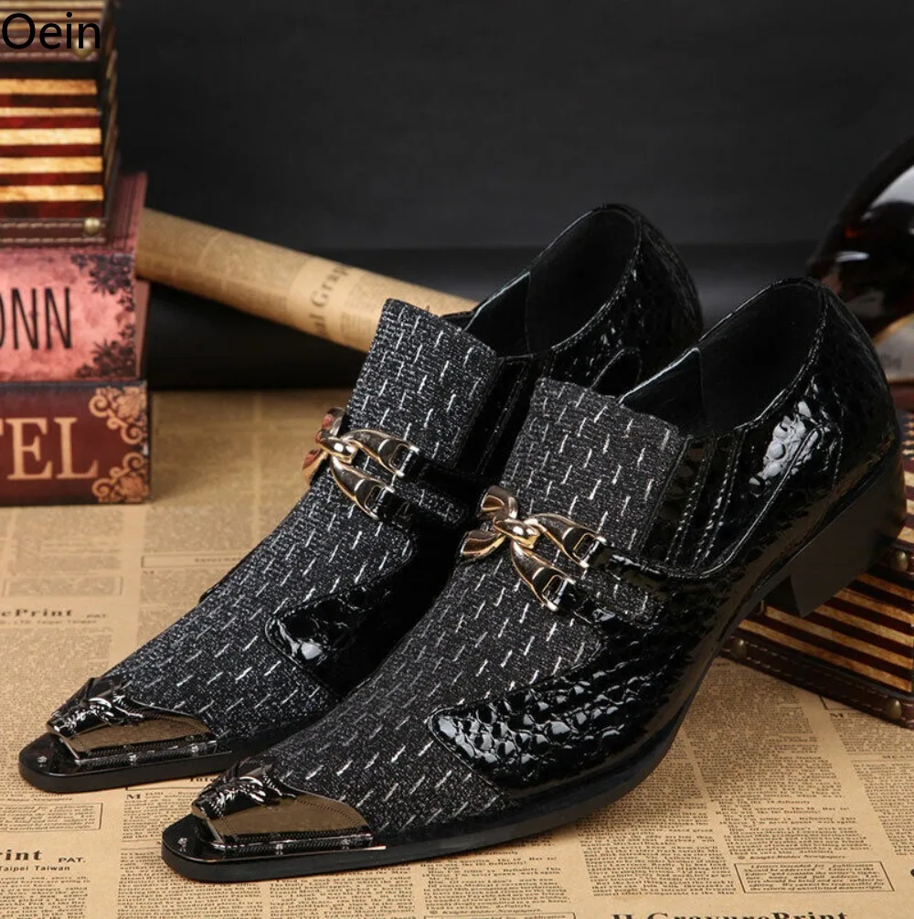 Men's Leather British Metal Head Pointed Toe Slip On Formal Dress Shoes Business
Men's Leather British Metal Head Pointed Toe Slip On Formal Dress Shoes Business
