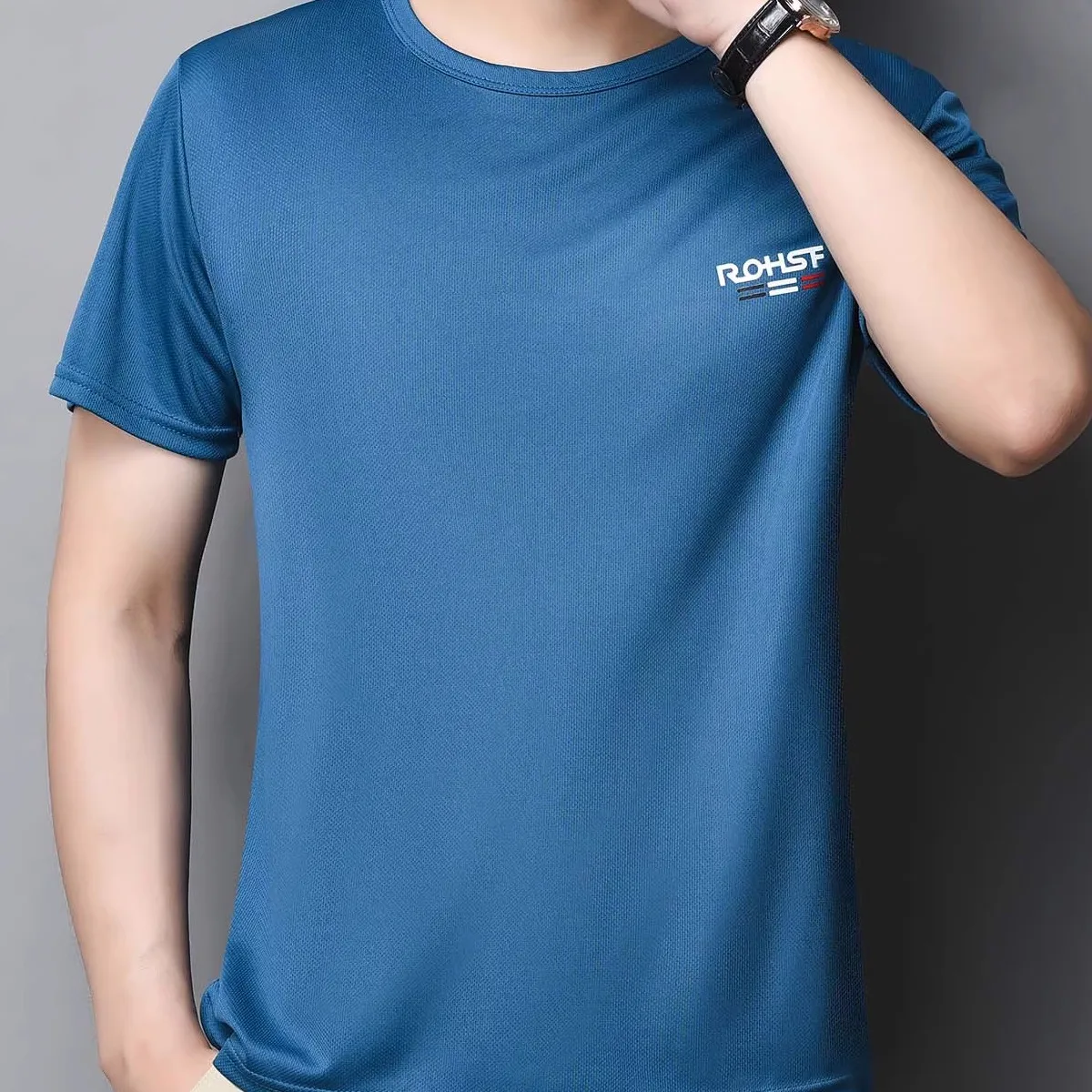 Qui Dry Ice Silk Me ort Sve T-irt Elastic round Ne Large Size Trendy Sportswear for Young Men Breathable Polyester
Qui Dry Ice Silk Me ort Sve T-irt Elastic round Ne Large Size Trendy Sportswear for Young Men Breathable Polyester