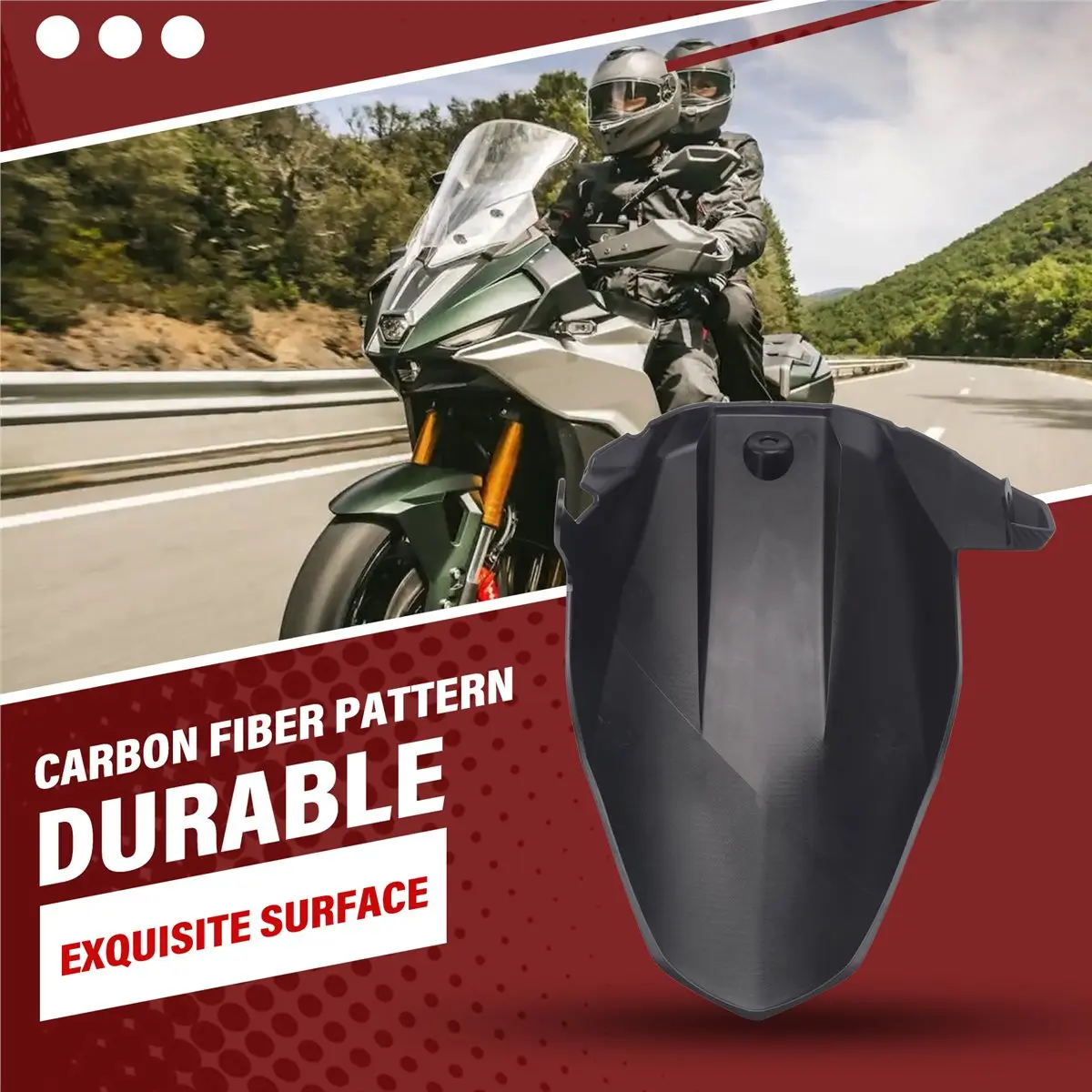 #31B Automotive Parts & Accessories,Motorcycles Mudguard Rear Wheel Fender Cover (Carbon Fiber Pattern)