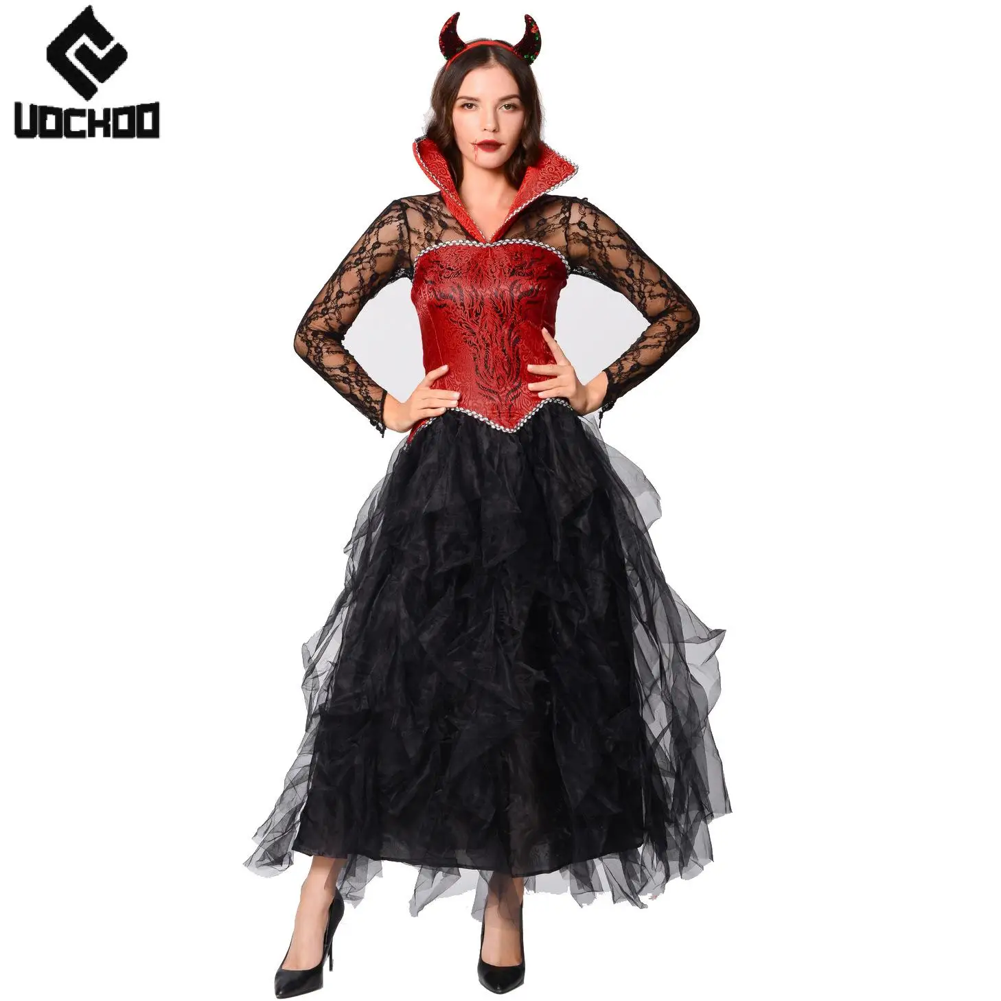 Carnival Witch Dress Women Red Devil Cospaly Costume Evil Queen Fancy Dress Medieval Gothic Gown Festival Performance Outfit
Carnival Witch Dress Women Red Devil Cospaly Costume Evil Queen Fancy Dress Medieval Gothic Gown Festival Performance Outfit