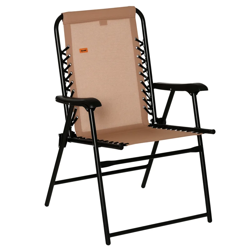 Outsunny Patio Folding Chair, Outdoor Bungee Sling Chair w/ Armrests, Portable Lawn Chair for Camping, Garden, Beige
Outsunny Patio Folding Chair, Outdoor Bungee Sling Chair w/ Armrests, Portable Lawn Chair for Camping, Garden, Beige