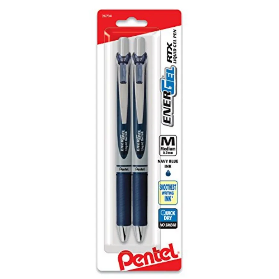 EnerGel RTX Retractable Liquid Gel Pen, 0.7mm Metal Tip, Medium Line, Ink 2-Pk (BL77BP2CA
EnerGel RTX Retractable Liquid Gel Pen, 0.7mm Metal Tip, Medium Line, Ink 2-Pk (BL77BP2CA
