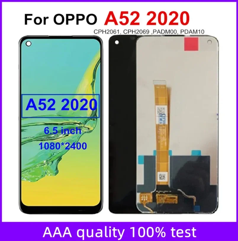 6,5 "для Oppo A52 2020, ЖК-дисплей, преобразователь сенсорного экрана в сборе для OPPO CPH2061 CPH2069 PADM00 PDAM10 LCD
6,5 "для Oppo A52 2020, ЖК-дисплей, преобразователь сенсорного экрана в сборе для OPPO CPH2061 CPH2069 PADM00 PDAM10 LCD