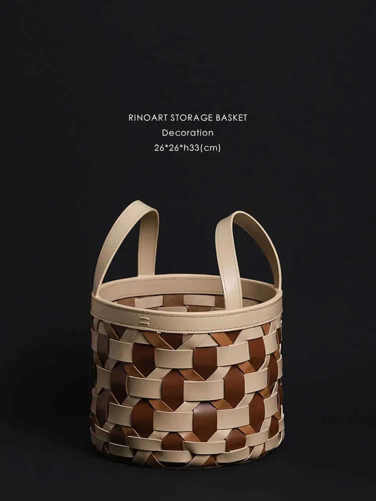 Hand Woven Color Block Saddle Leather Laundry Hamper, Luxury High-End Storage Basket for Hotel Bedroom Home Organization
Hand Woven Color Block Saddle Leather Laundry Hamper, Luxury High-End Storage Basket for Hotel Bedroom Home Organization