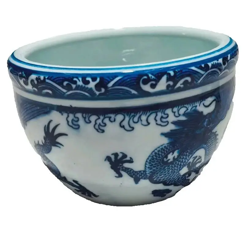 Chinese Old Porcelain Blue White Dragon Patterned Storage Jar Vintage Vat Container for Home Decor
Chinese Old Porcelain Blue White Dragon Patterned Storage Jar Vintage Vat Container for Home Decor