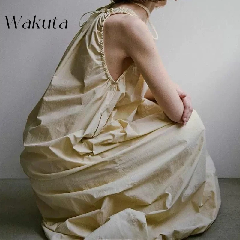 WAKUTA Japanese Minimalist Artistic O Neck Sleeveless Solid Color Vestidos Spring/summer Sports Dry Breathable Dress Streetwear
WAKUTA Japanese Minimalist Artistic O Neck Sleeveless Solid Color Vestidos Spring/summer Sports Dry Breathable Dress Streetwear