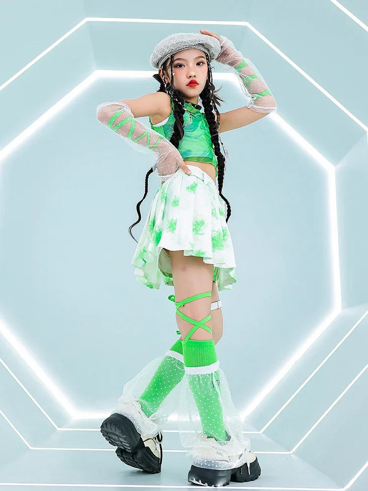 Детский костюм для джазовых танцев, летние укороченные топы для девочек, зеленая сетка, марлевый комплект K-pop для уличных танцев, сценическая одежда в стиле хип-хоп
Детский костюм для джазовых танцев, летние укороченные топы для девочек, зеленая сетка, марлевый комплект K-pop для уличных танцев, сценическая одежда в стиле хип-хоп