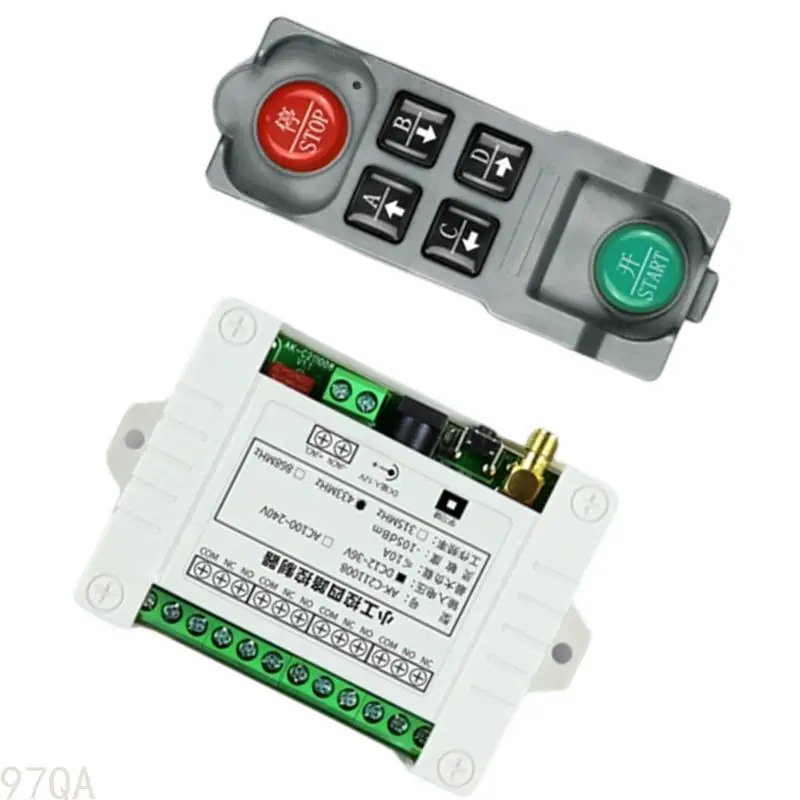 97QA 2Pcs 12V-36V/220V 4CH Receiver Module with 4-channel Remote Transmitter Set
97QA 2Pcs 12V-36V/220V 4CH Receiver Module with 4-channel Remote Transmitter Set