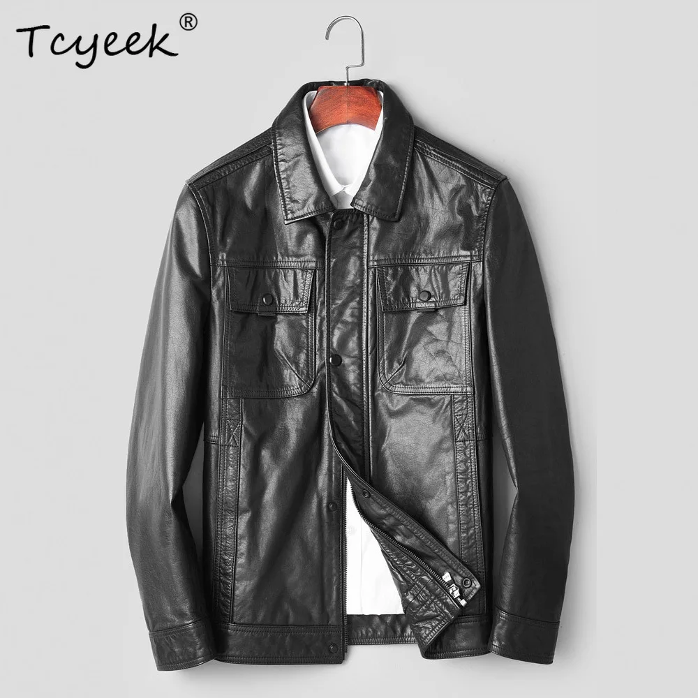 Tcyeek Top Layer Cowhide Genuine Leather Jacket Men Oil Wax Autumn Clothes Business Casual Mens Coats Trendy Jaqueta Masculina
Tcyeek Top Layer Cowhide Genuine Leather Jacket Men Oil Wax Autumn Clothes Business Casual Mens Coats Trendy Jaqueta Masculina