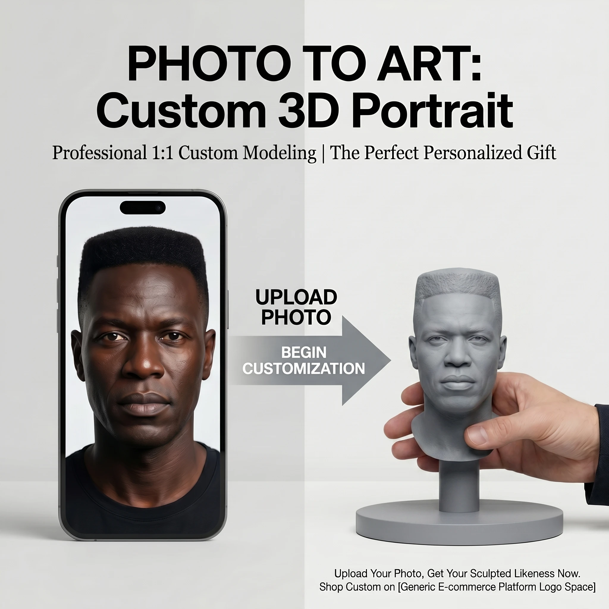 Personalized 3D Head Bust Figurine Custom Made From Your Picture, 3D Printed Custom Head Sculpture, Great Gift For Family & Frie
Personalized 3D Head Bust Figurine Custom Made From Your Picture, 3D Printed Custom Head Sculpture, Great Gift For Family & Frie