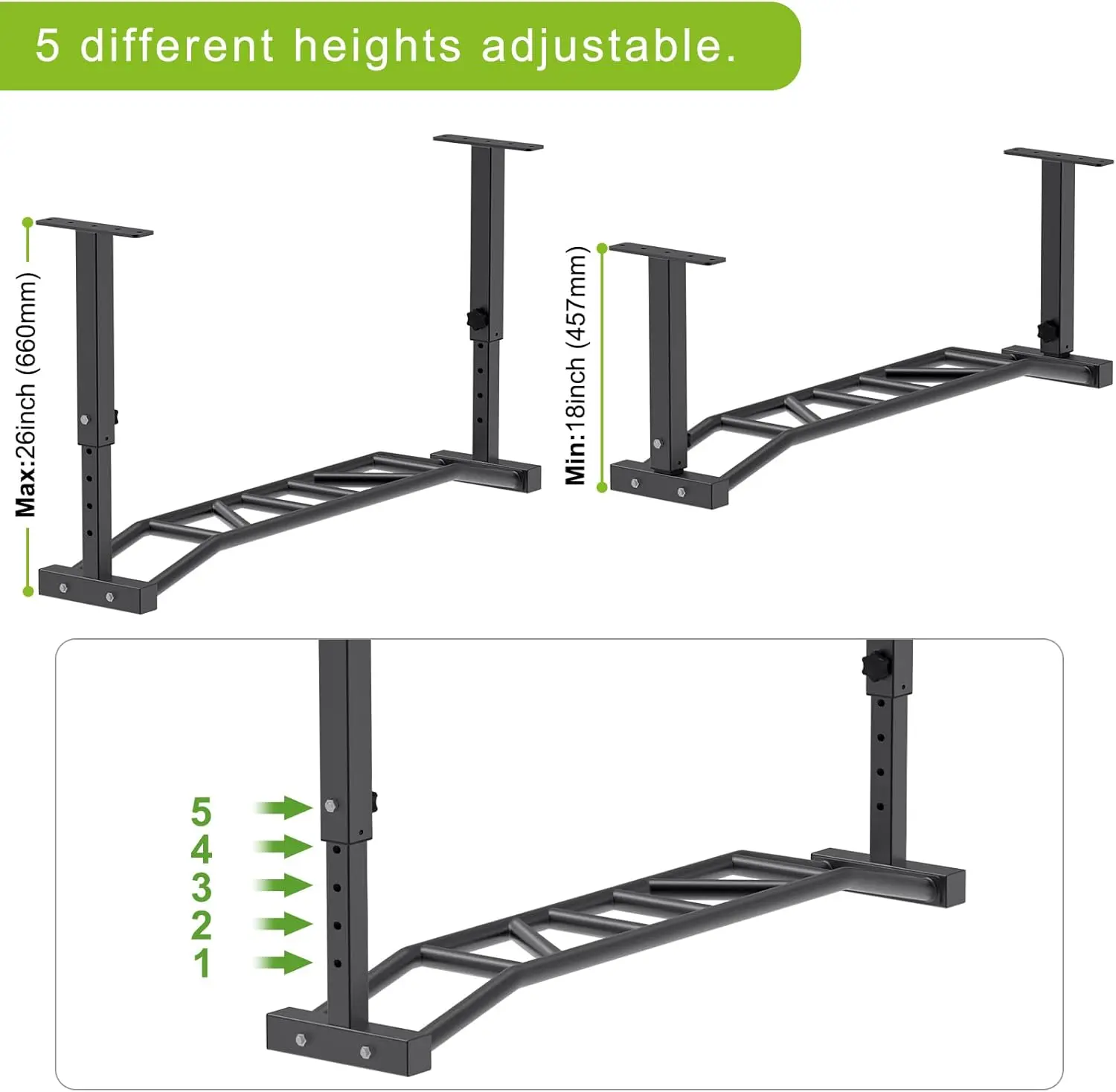 Wall Mounted Multi-Grip Pull up Bar Home Gym Parallel Bars & Chin up Station
Wall Mounted Multi-Grip Pull up Bar Home Gym Parallel Bars & Chin up Station