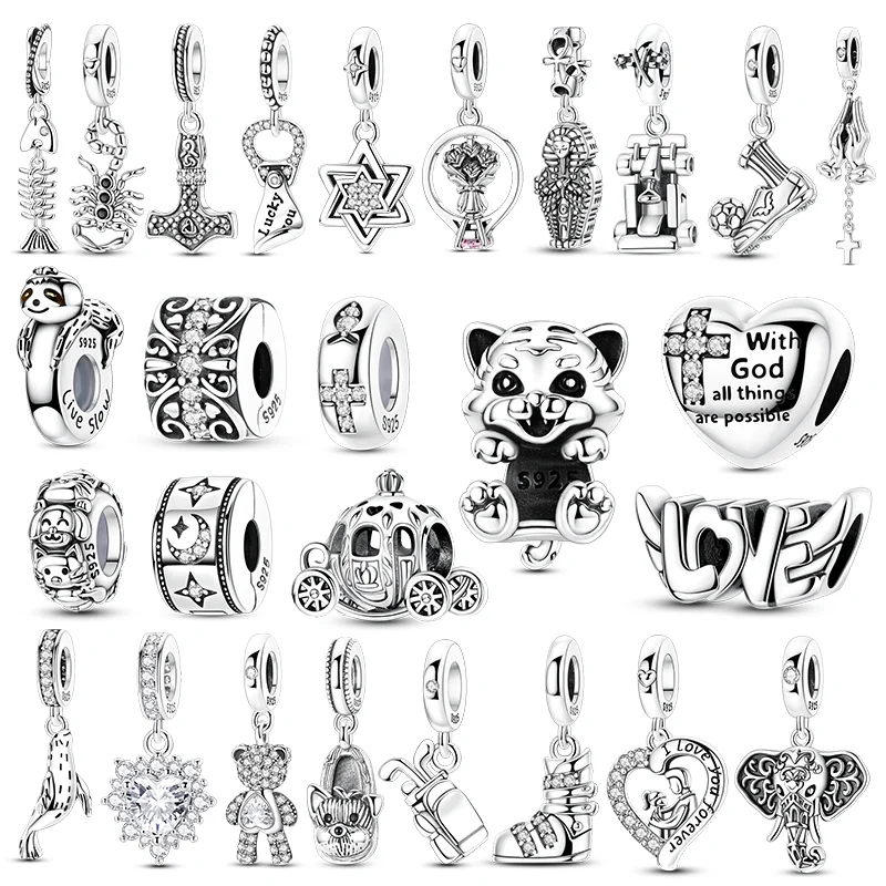 Charms 925 Silver Original Tiger Fish Bear Stars Elephant Beads Fit Bracelet Necklace Making Jewelry Charm Gift For Women
Charms 925 Silver Original Tiger Fish Bear Stars Elephant Beads Fit Bracelet Necklace Making Jewelry Charm Gift For Women