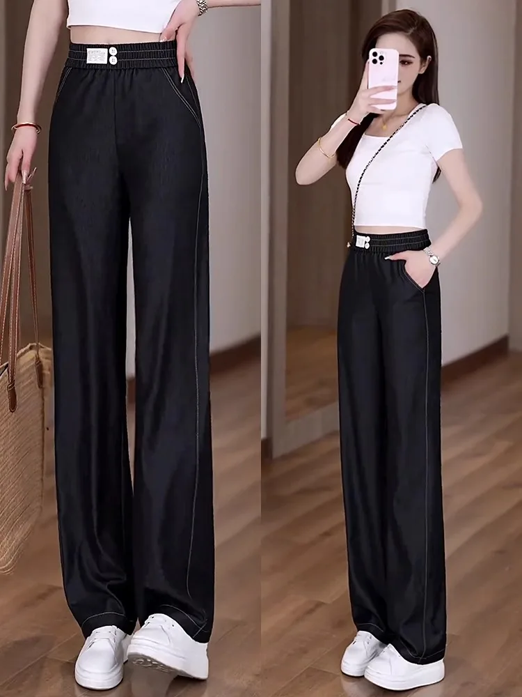 Women's Wide Leg Jeans Straight Thin Loose plus Size Summer Thin Cotton Elastic Denim High Waist Long Pants Pear Body Shape
Women's Wide Leg Jeans Straight Thin Loose plus Size Summer Thin Cotton Elastic Denim High Waist Long Pants Pear Body Shape