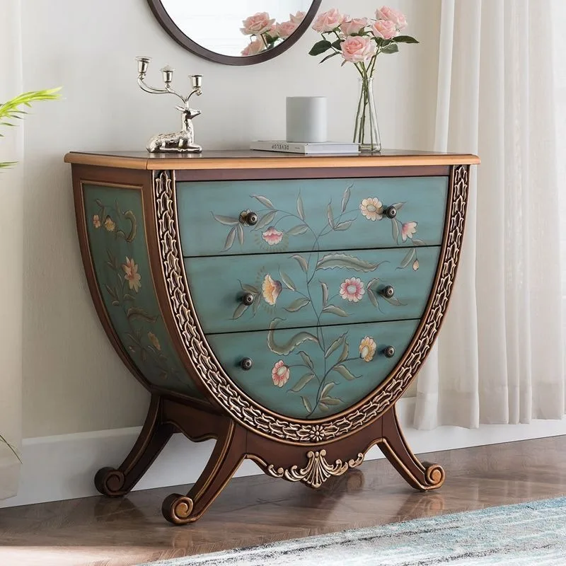European-style entrance cabinet table American-style bucket cabinet painted solid wood decorative corridor
European-style entrance cabinet table American-style bucket cabinet painted solid wood decorative corridor