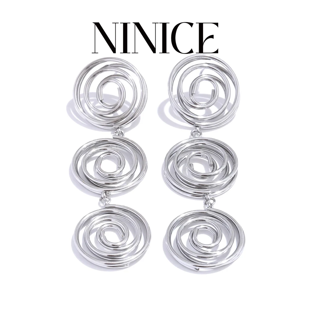 NiNice 2025 Stainless Steel Hollow Round Twisted Dangle Earrings PVD Plated Fashion Waterproof Jewelry
NiNice 2025 Stainless Steel Hollow Round Twisted Dangle Earrings PVD Plated Fashion Waterproof Jewelry