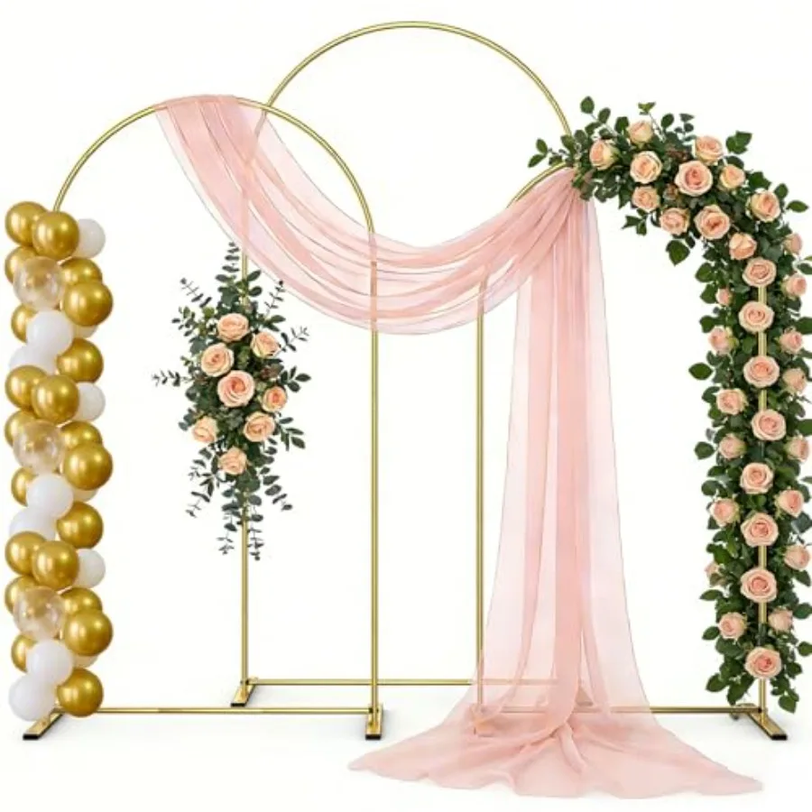 Metal Arch Backdrop Stand Set of 3 6ft/6.6ft/7.2ft - Gold Wedding Arch Frame for Ceremony, Birthday, Baby Shower and Party Deco
Metal Arch Backdrop Stand Set of 3 6ft/6.6ft/7.2ft - Gold Wedding Arch Frame for Ceremony, Birthday, Baby Shower and Party Deco