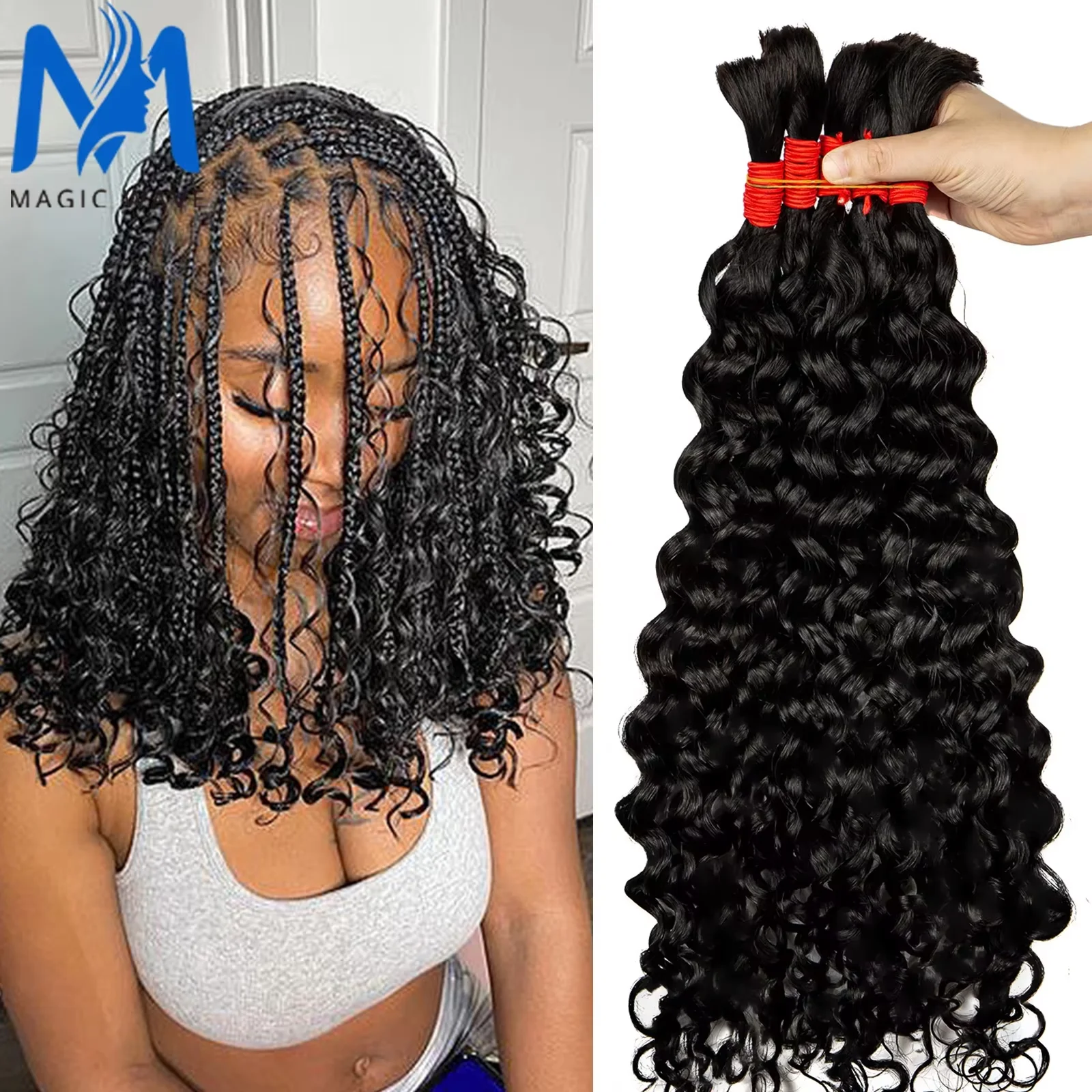 Water Wave Bulk Boho Braiding Hair Human Bulk Hair Deep Wave Bulk for Braiding Unprocessed Virgin Hair Extensions for Women
Water Wave Bulk Boho Braiding Hair Human Bulk Hair Deep Wave Bulk for Braiding Unprocessed Virgin Hair Extensions for Women