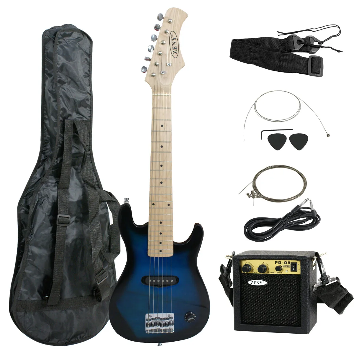 30" Electric Guitar Starter Kit for Kids w/5W Amp, Picks, Strap & Accessory Kit
30" Electric Guitar Starter Kit for Kids w/5W Amp, Picks, Strap & Accessory Kit