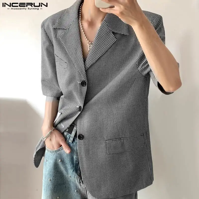 INCERUN Tops 2024 Korean Style New Mens Stylish Plaid Design Suit Coats Leisure Streetwear Male Lapel Short Sleeved Blazer S-5XL
INCERUN Tops 2024 Korean Style New Mens Stylish Plaid Design Suit Coats Leisure Streetwear Male Lapel Short Sleeved Blazer S-5XL