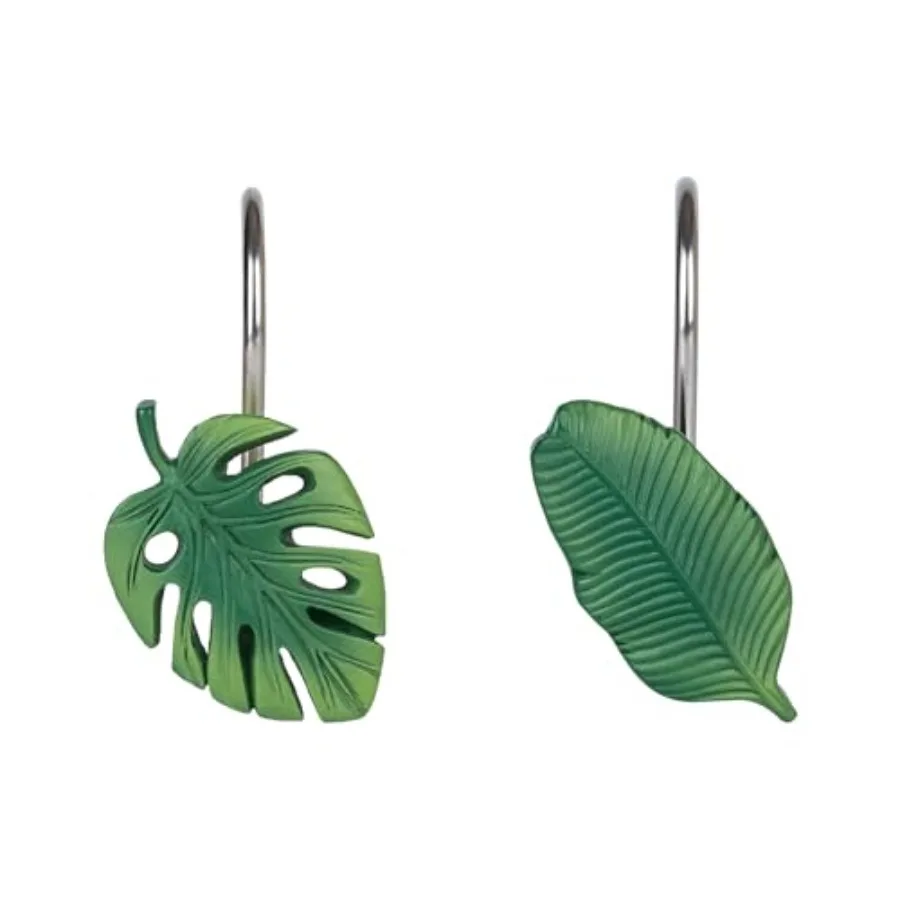 Tropical Leaf Decorative Shower Curtain Hooks Green Botanical Shower Curtain Rings, Resin, Monstera Deliciosa
Tropical Leaf Decorative Shower Curtain Hooks Green Botanical Shower Curtain Rings, Resin, Monstera Deliciosa