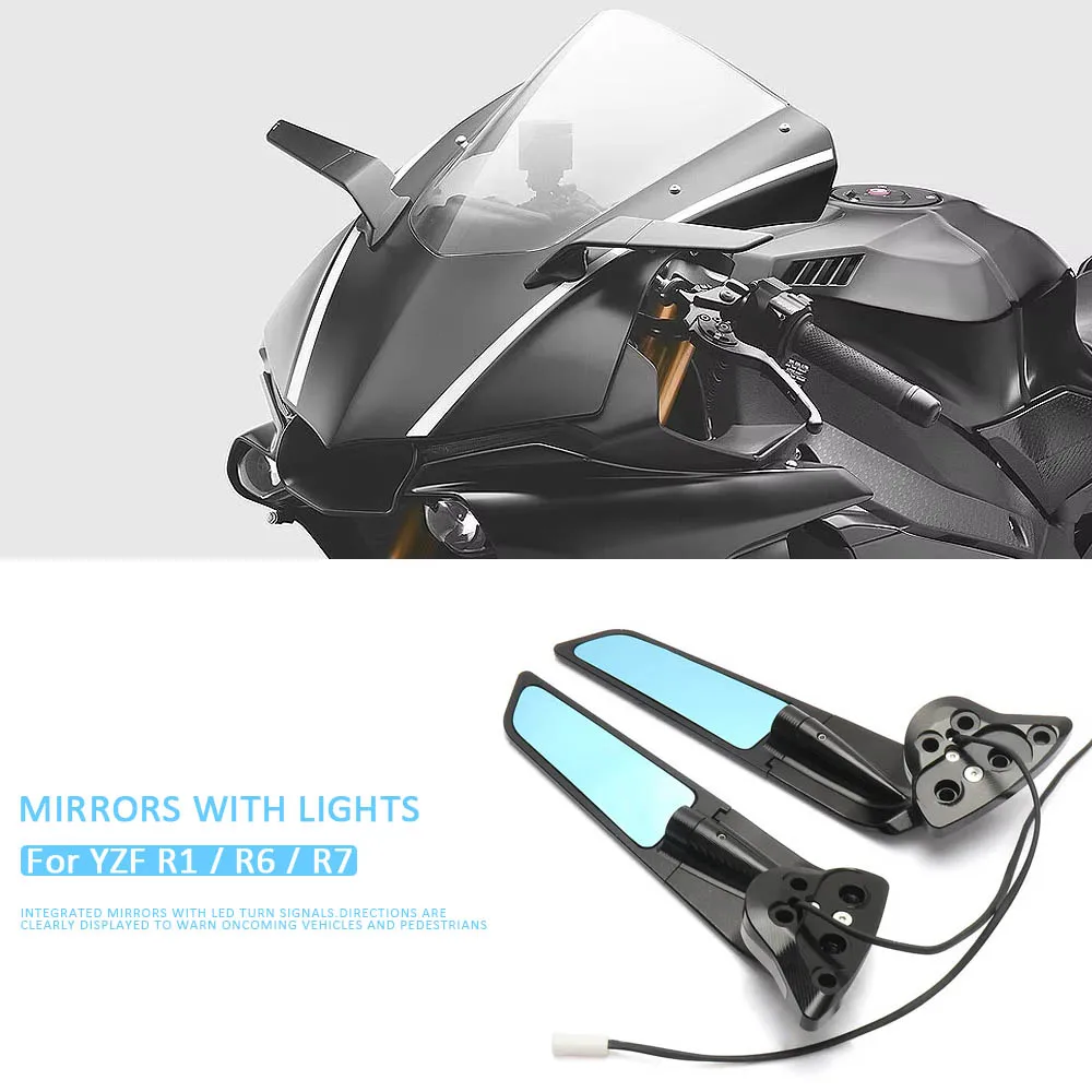 New Motorcycle Rearview Mirror With Light Mirror Wind Adjustable Rotating For YAMAHA YZF R7 2021-2025 YZF R6 17-20 YZF R1 15-19
New Motorcycle Rearview Mirror With Light Mirror Wind Adjustable Rotating For YAMAHA YZF R7 2021-2025 YZF R6 17-20 YZF R1 15-19