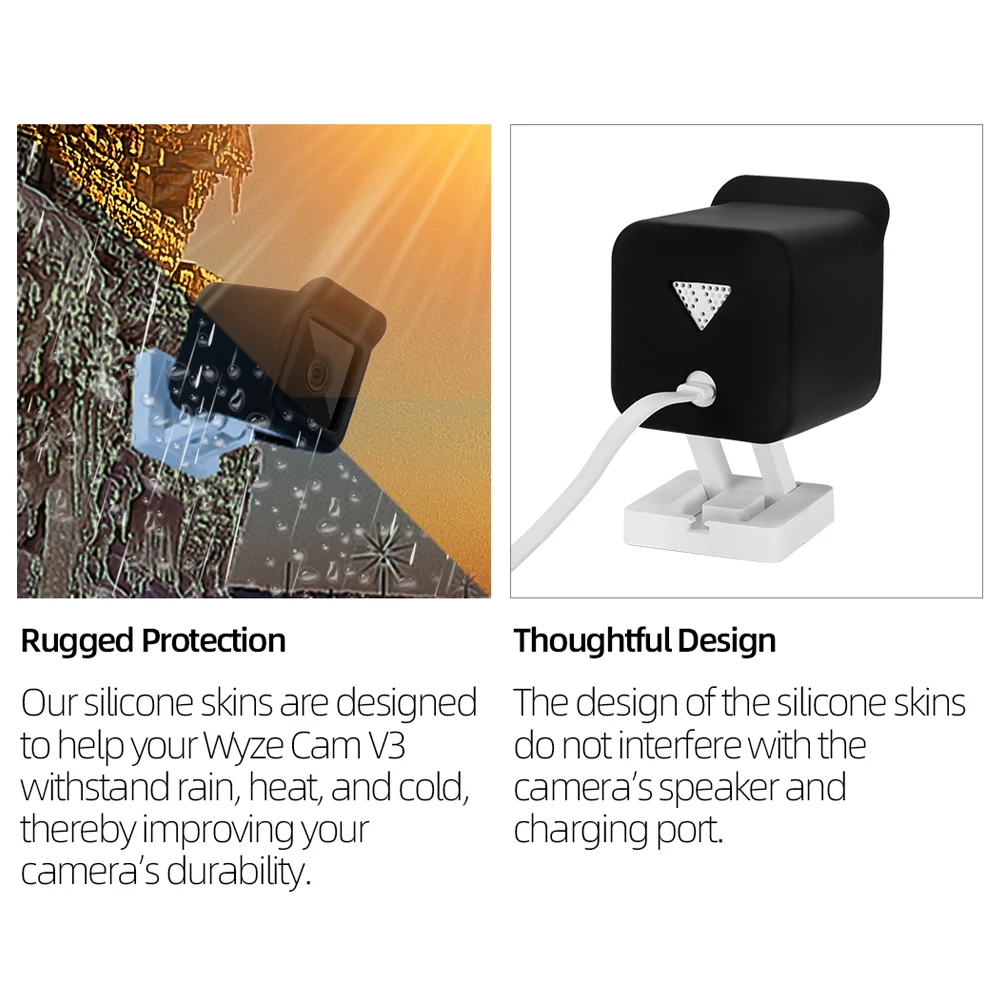 2 шт. водонепроницаемые силиконовые накладки для камеры Wyze Cam V3, аксессуары для защиты камеры
2 шт. водонепроницаемые силиконовые накладки для камеры Wyze Cam V3, аксессуары для защиты камеры