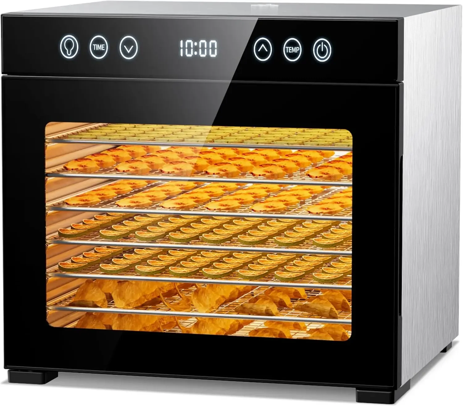 Food Dehydrator, 8 Stainless Steel Trays Large Capacity Dehydrator Machine with Interior Light, Trays, 650W Faster Drying, Quiet
Food Dehydrator, 8 Stainless Steel Trays Large Capacity Dehydrator Machine with Interior Light, Trays, 650W Faster Drying, Quiet