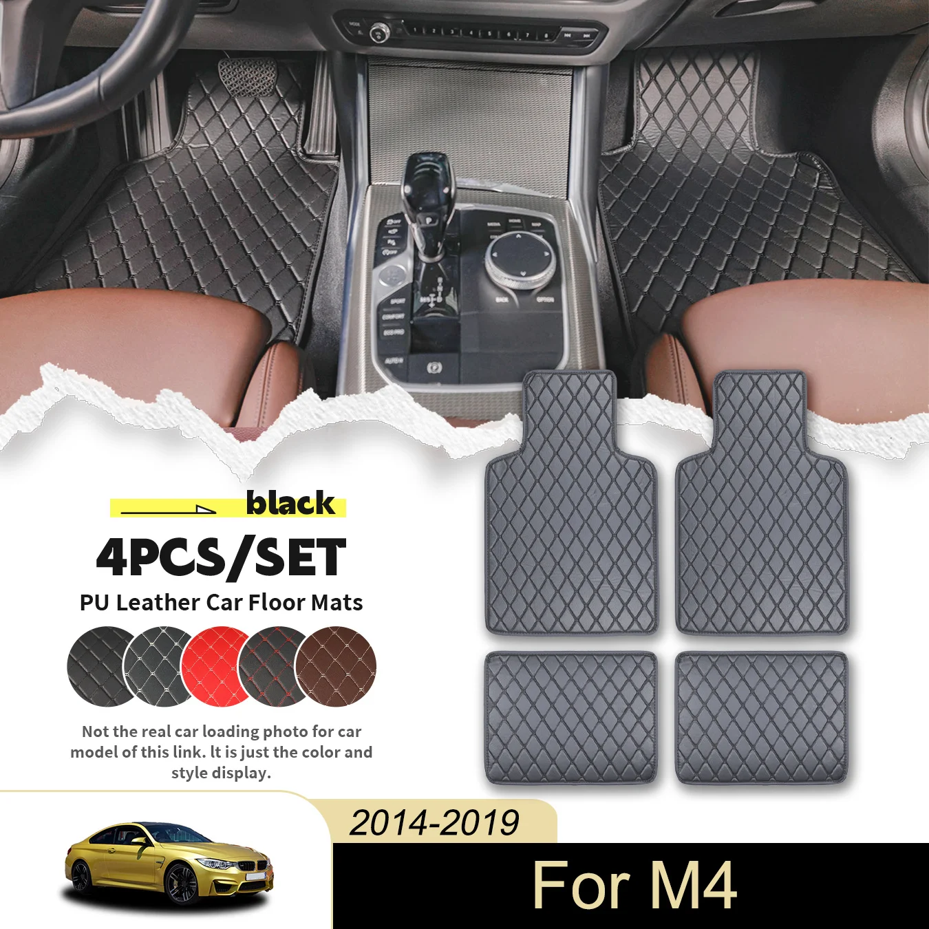 4 шт. универсальные автомобильные коврики для BMW для M4 2014-2019, искусственная кожа, водонепроницаемые и устойчивые к пятнам, легко чистится
4 шт. универсальные автомобильные коврики для BMW для M4 2014-2019, искусственная кожа, водонепроницаемые и устойчивые к пятнам, легко чистится