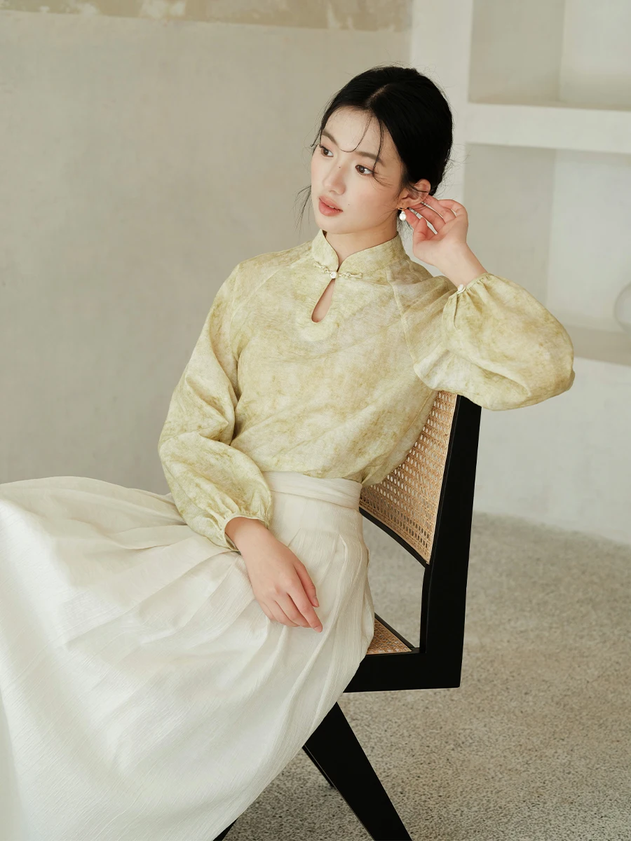 Новая женская свободная блузка из хлопка и льна в китайском стиле, осенний модный костюм в стиле тан, с коротким рукавом
Новая женская свободная блузка из хлопка и льна в китайском стиле, осенний модный костюм в стиле тан, с коротким рукавом