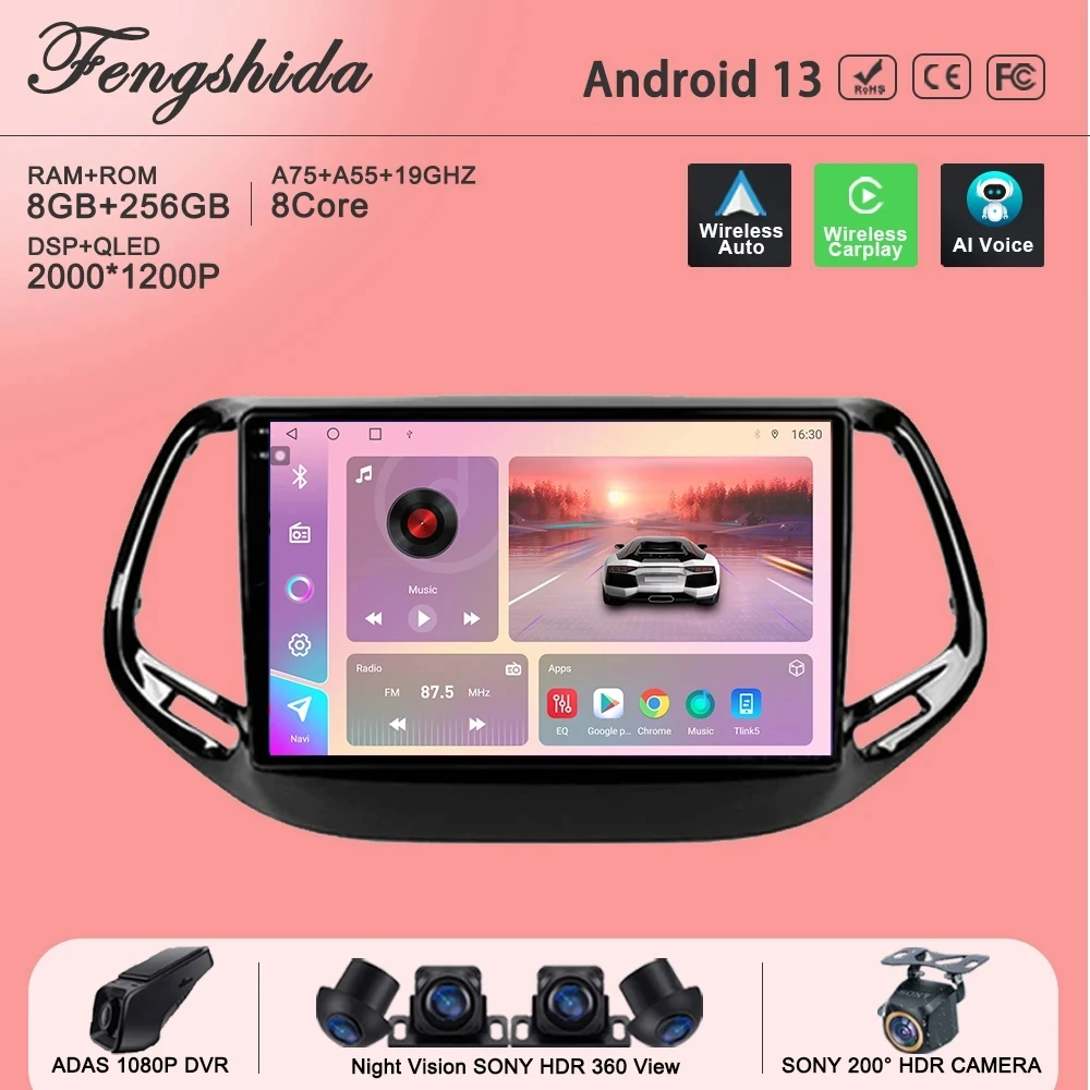 Android 13 Multimedia For Jeep Compass 2 MP 2016 2017 2018 2019 Stereo Head Unit No 2din DVD GPS Navigation Auto Radio DashCam
Android 13 Multimedia For Jeep Compass 2 MP 2016 2017 2018 2019 Stereo Head Unit No 2din DVD GPS Navigation Auto Radio DashCam